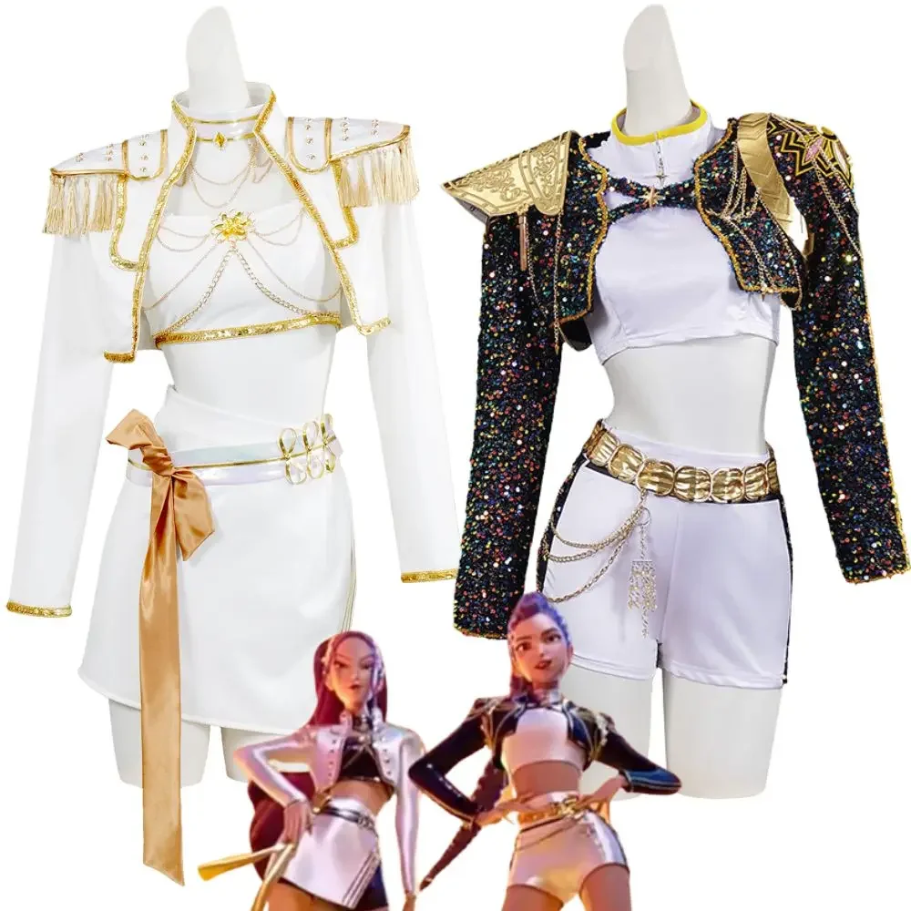 

Kids Girls Kpop Demon Hunters Rumi Mira Cosplay Huntrix Costume For Child Uniform Set Roleplay Outfits Halloween Carnival Suit