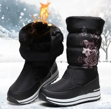 Women Snow Boots  Platform Winter Boots Thick Plush Waterproof Non-slip Boots Fashion Women Winter Shoes  Warm Fur Botas Mujer