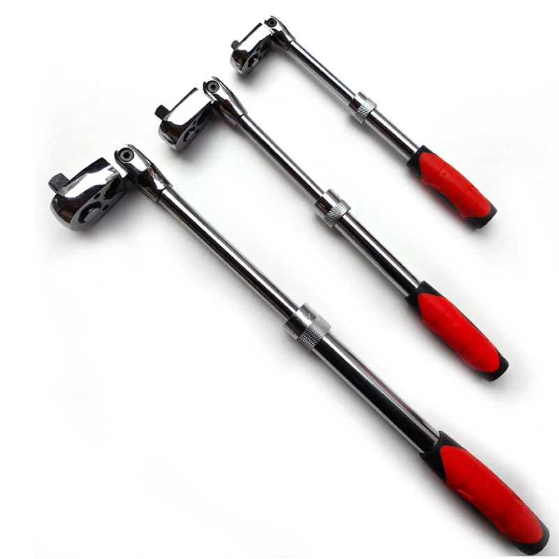 T50 72-Tooth Extendable Flex-Head Ratchet Wrench 1/4 3/8 & 1/2-Inch Drives Carbon Steel Auto Mechanics