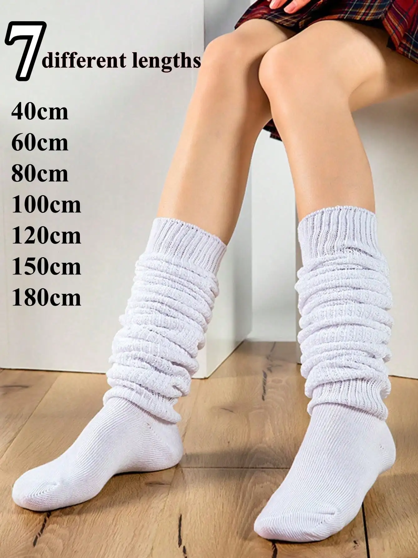 

1 Pair White Over-The-Knee Socks, Elephant Pattern Warm Thigh High Slouchy Socks, Autumn/Winter, Cozy