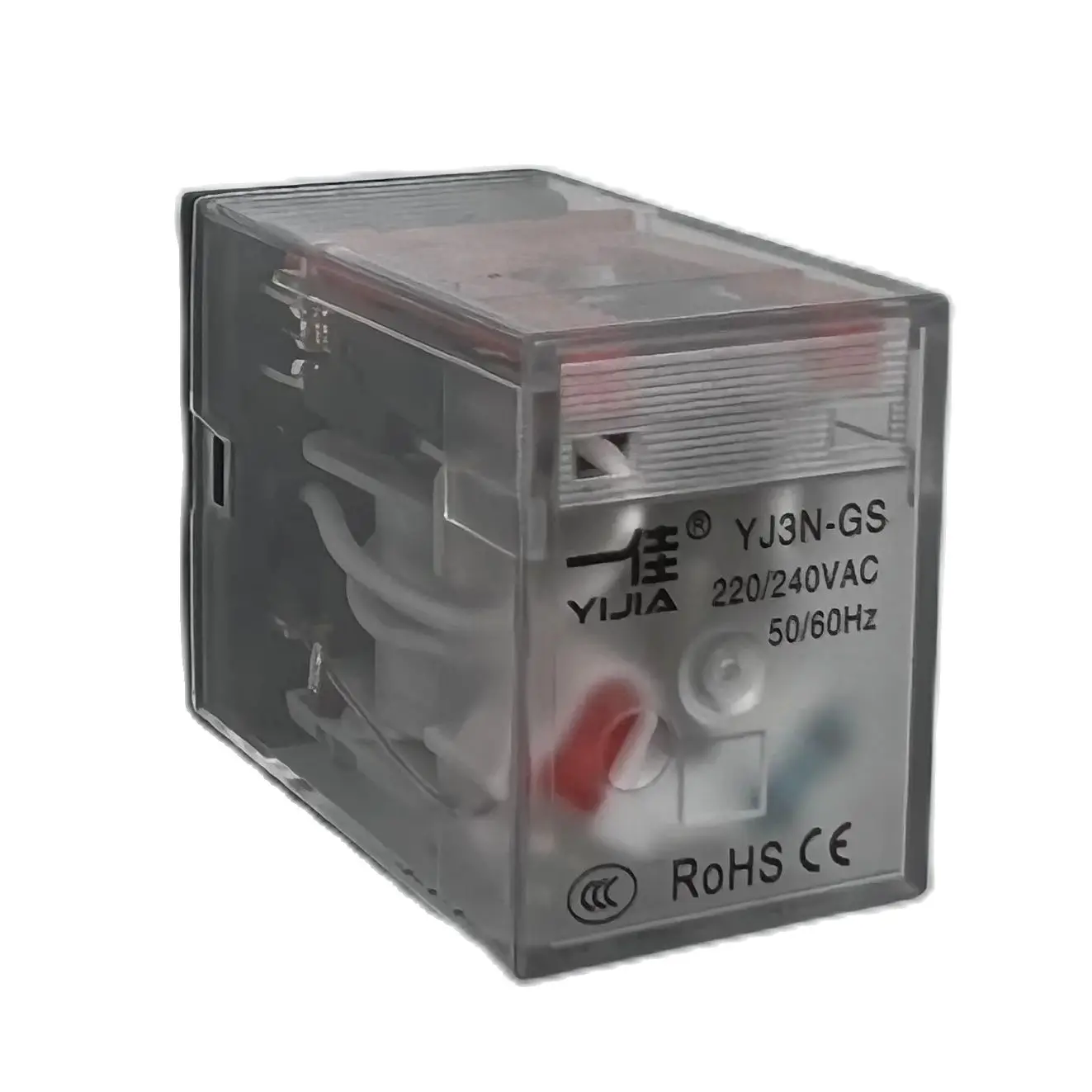 Zusen YJ3N-GS AC 220V DC 12V 24V 3A Coil Small Intermediate Relay Low Power 3 Groups of 11 Pins with Lights