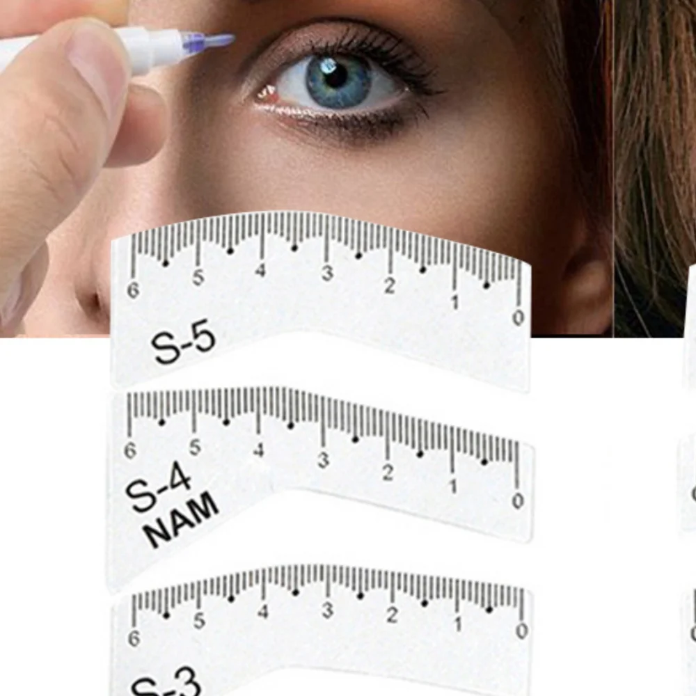 Règle de conception de sourcils, 5 paires, modèle de définisseur de sourcils, carte de style, pochoirs de mise en forme, outils de maquillage utiles, règle de dessin rapide