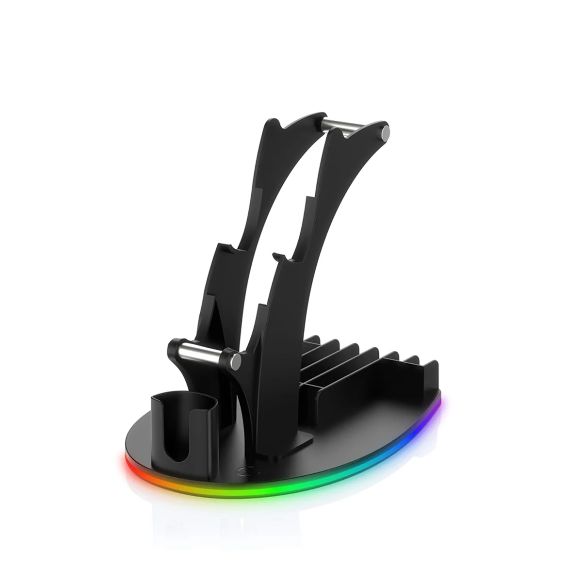 A74Z For Desktop Storage Stand Controller Stand with RGB Lights Headphone/Handle/Remote/Disc Desktop Storage Stand Black