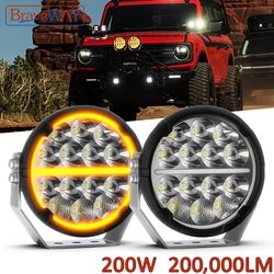 BraveWAY Super Bright 6.5 inch Round LED Work Light for Offroad Pick-Up Truck ATV UTV 4WD 4x4 Led Driving Light DRL Turn Signal