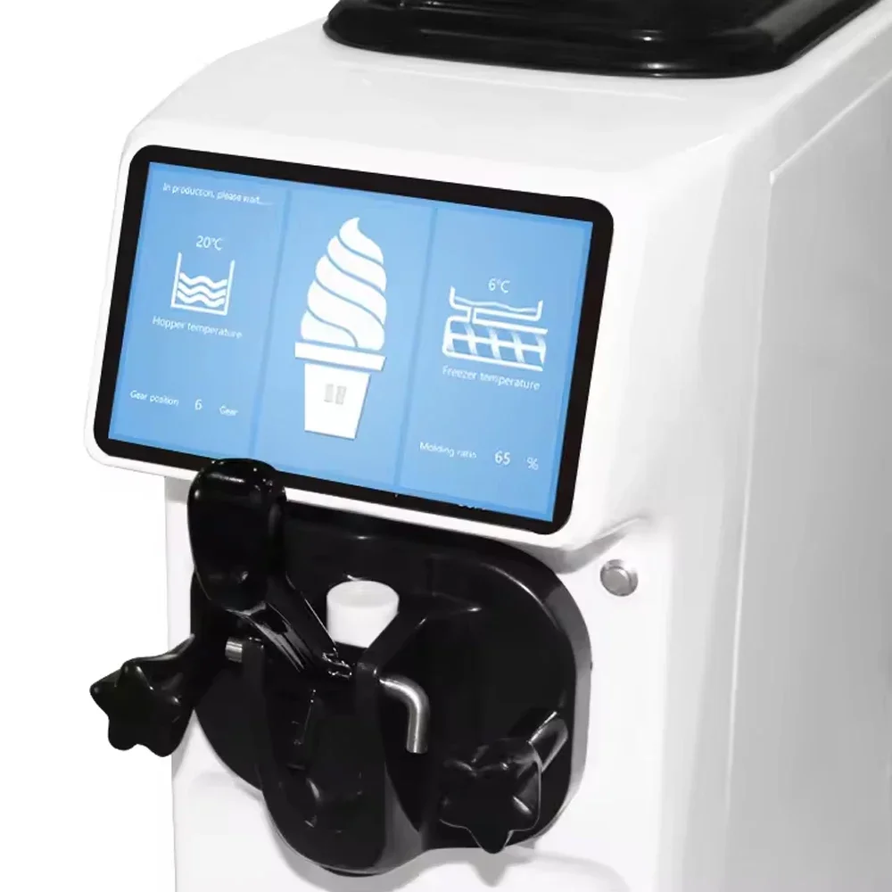 XEOLEO Commercial Mini Ice Cream Machine 7 Inch Touch Screen Frozen Yogurt Soft Serve Ice-Cream Making Soft Ice Cream Machine