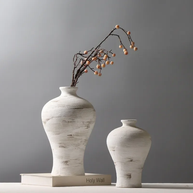 for Chinese Retro Plum Vase Creative Flower Arrangement Ceramic Vase for B&B Tea Room Decorative Art Ornaments Powder Induced