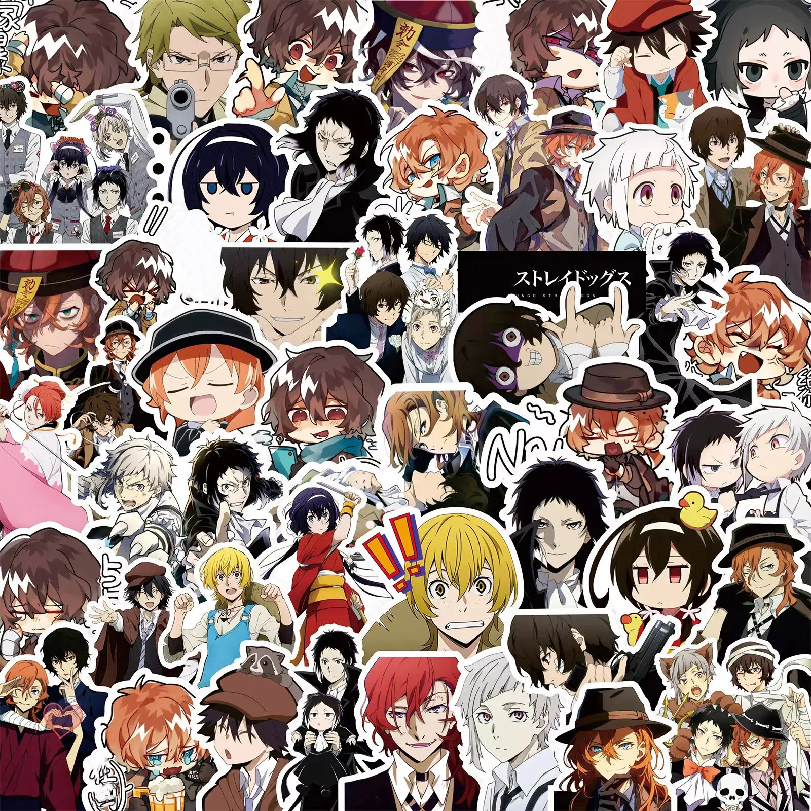Новые 82 шт. стикеры Bungo Stray Dogs: аниме-граффити, японская манга, наклейки для ноутбуков, телефонов, багажа, автомобилей, мультяшные декоративные стикеры
