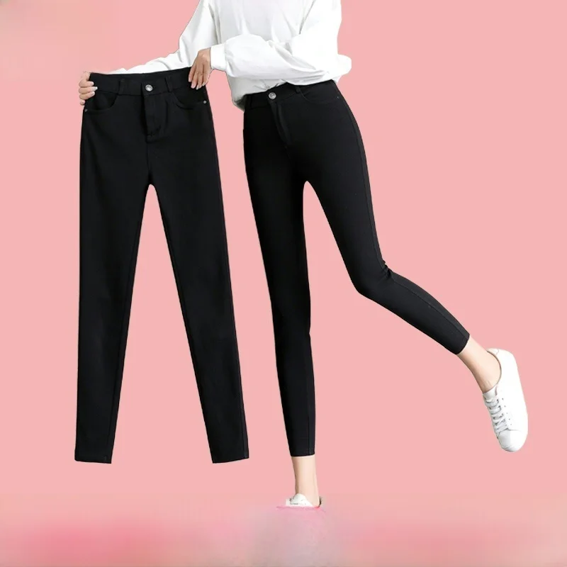 High Waist plus Size Women's Pants Spring Autumn Pencil Pants Fat MM Bottoming Pants Summer Long Pants Ladies Fashion