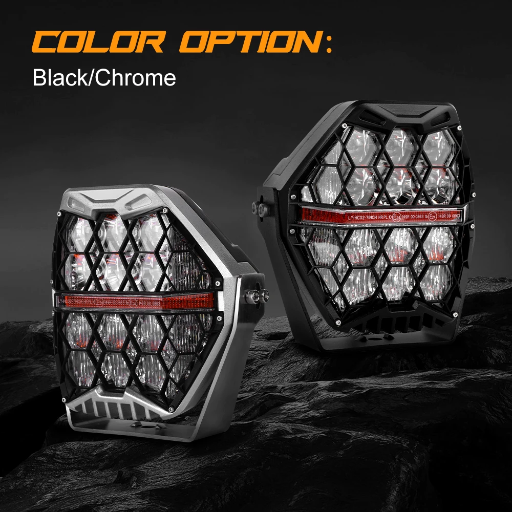 حار بيع: 120 واط عالية منخفضة شعاع العنبر DRL Led القيادة الخفيفة 7 بوصة الطرق الوعرة Led محرك ضوء 7 ''الطرق الوعرة الخفيفة ل Suv Atv Ut #2