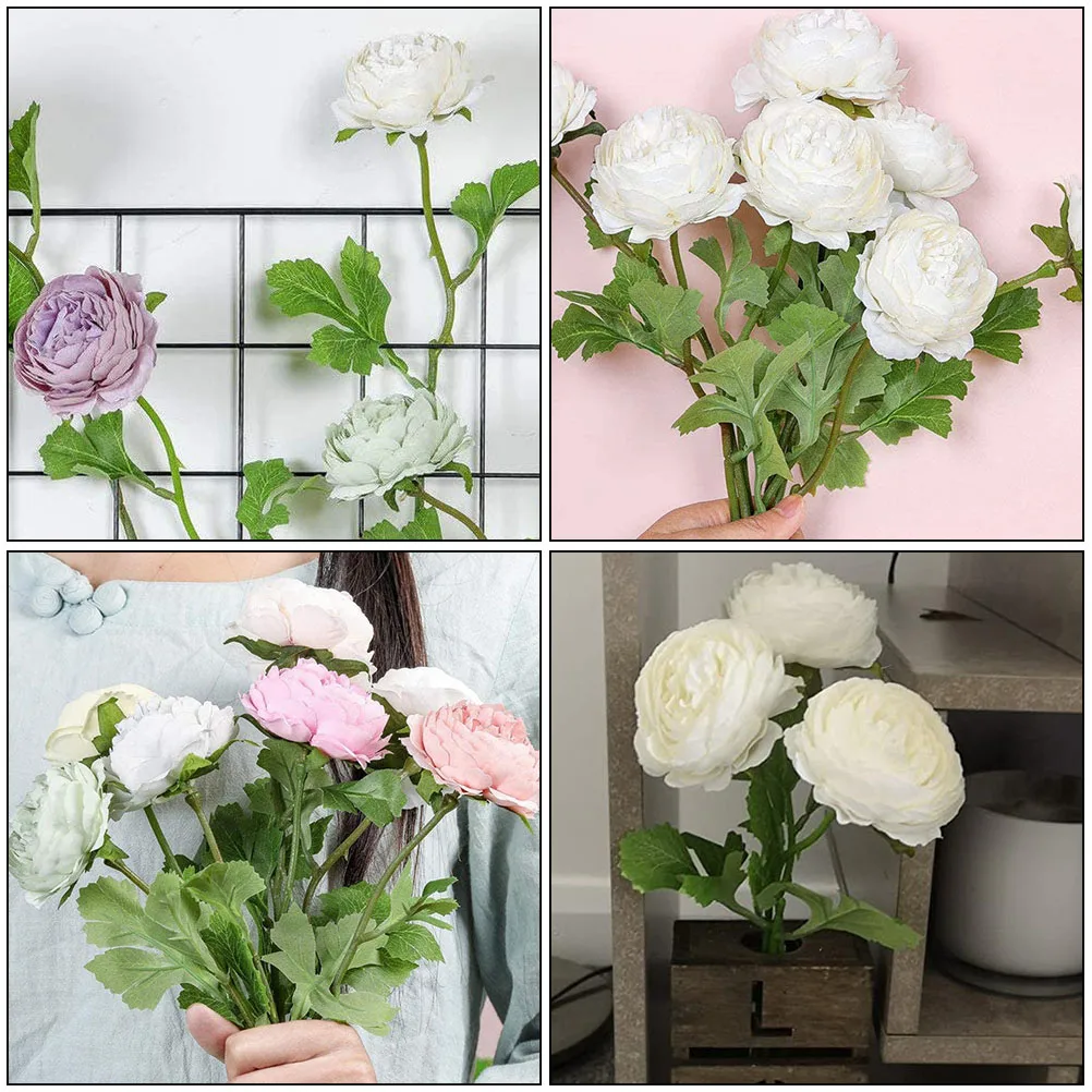 

6 Pcs Artificial Flowers Simulated Romantic nament Long Lasting Home Decor Photography Prop Gift Choice Fake Flower Adornment