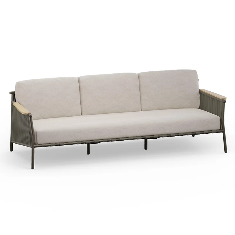 Aluminum Frame Water-Proof Weather Resist Three-Seated Triple Sofa for Outdoor Hotel Garden Furniture