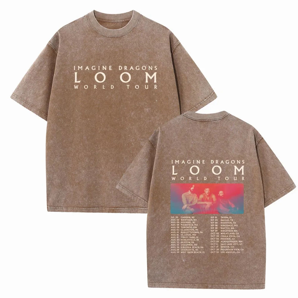 Imagine Dragons Loom World Tour 2024 Music Fans Gift Shirts Vintage Unisex Harajuku O-Neck Short Sleeve Cotton T-Shirts Summer