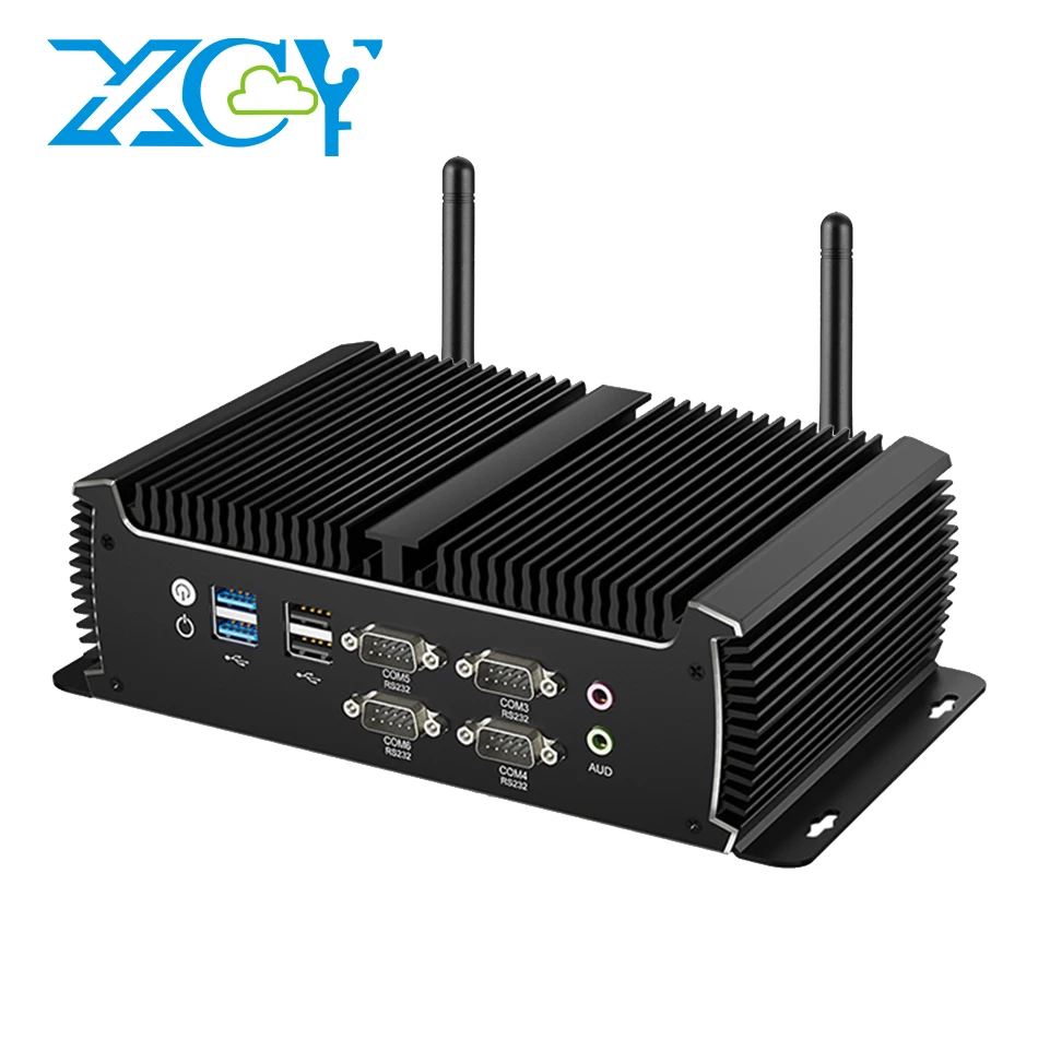 XCY X89 Fanless Industrial PC i5-1135G7 6x Serial Ports RS232 RS485 RS422 8x USB 2x 2.5G LAN HDMI VGA WiFi 4G LTE Windows 10/11