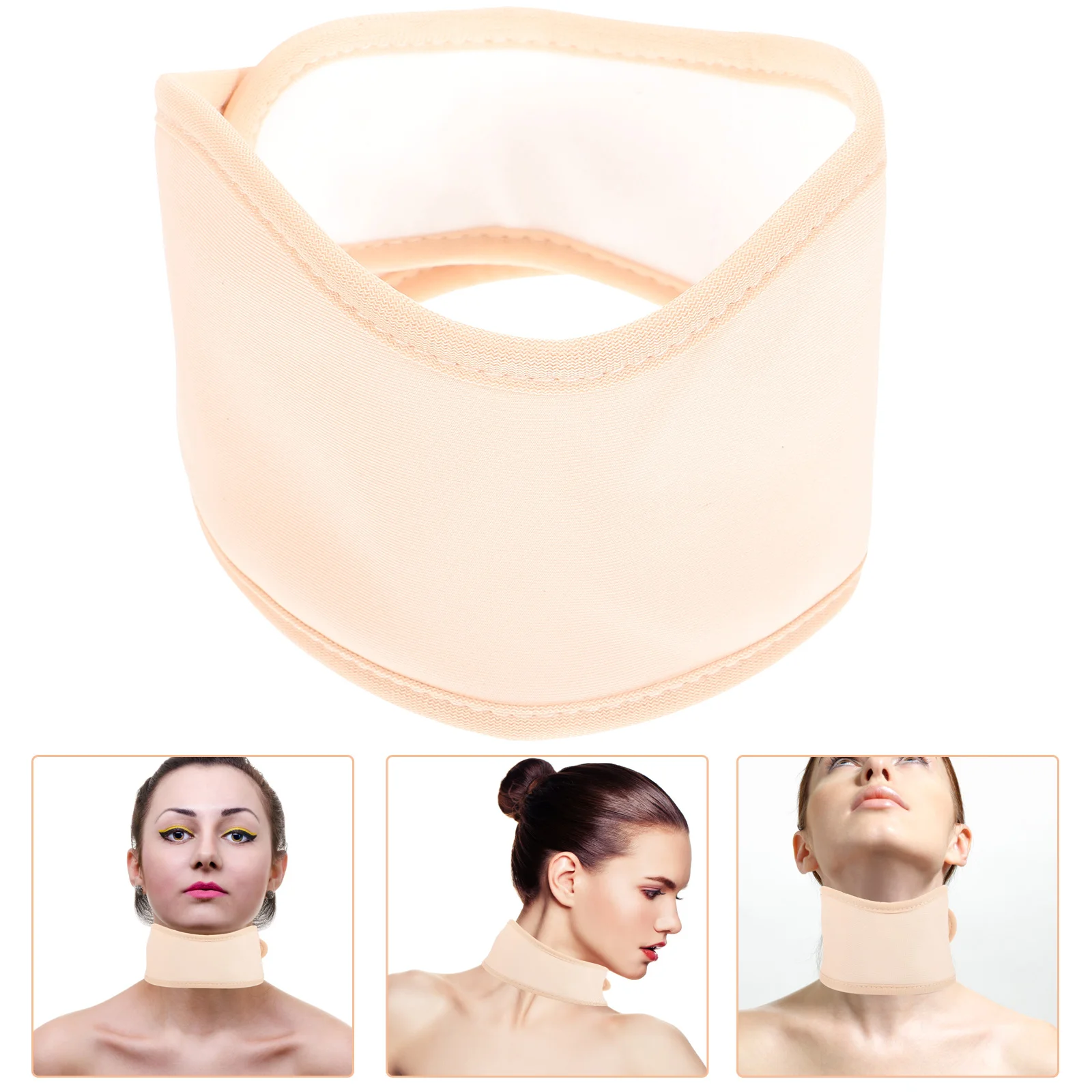 LeakProof Essential Oil Castor Oil Neck Wrap Reusable for Sleep Improvement Portable Relaxation Therapy Tool Beige