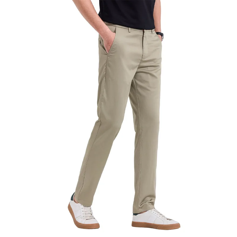 

Высококачественные повседневные мужские брюки2025Новые свободные мужские прямые летние тонкие драпированные шелковые классические брюки