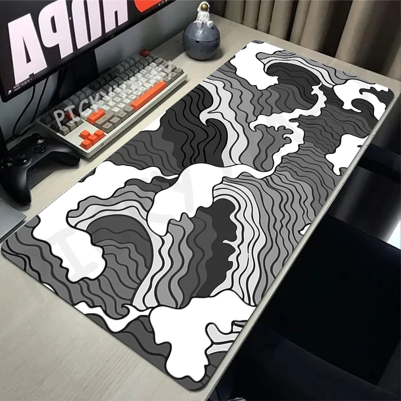 

Wave Pattern Line Texture Gaming Mousepads Desk Rug Gamer Mousepad Large Mouse Mat Desk Pads Keyboard Mats Design Mouse Pad