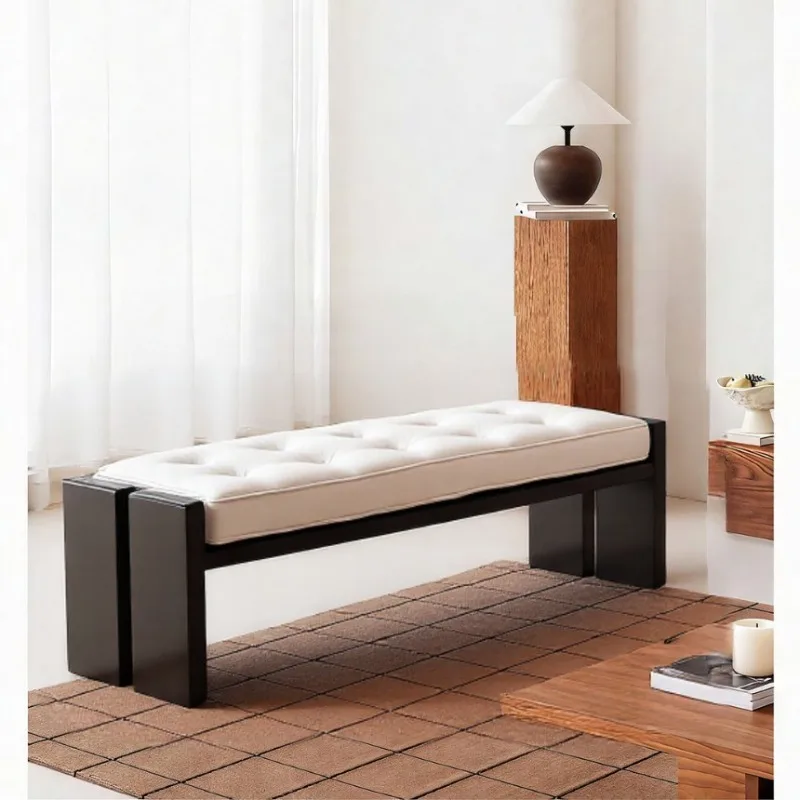Italian minimalist solid wood bench bedroom bedside stool living room sofa shoe change strip