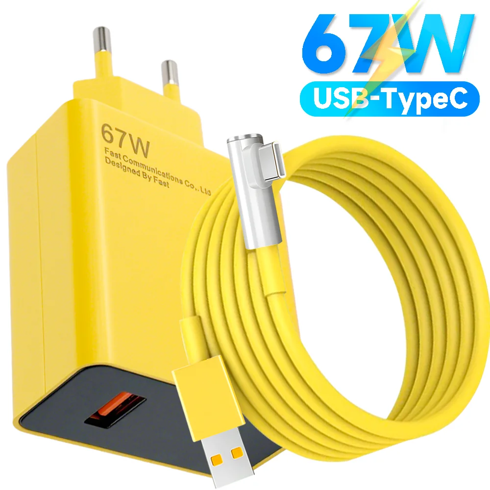67W USB To TypeC Fast Charger Phone Charger Power Adapter USB Type C Cable for IPhone 16/15 Samsung Xiaomi Huawei Quick Charger