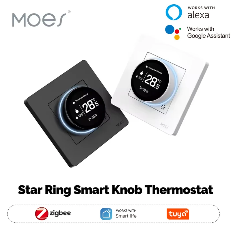 

MOES Tuya ZigBee умная ручка термостат Star Ring серии контроллер температуры водонагреватель электрическое отопление с Alexa Google