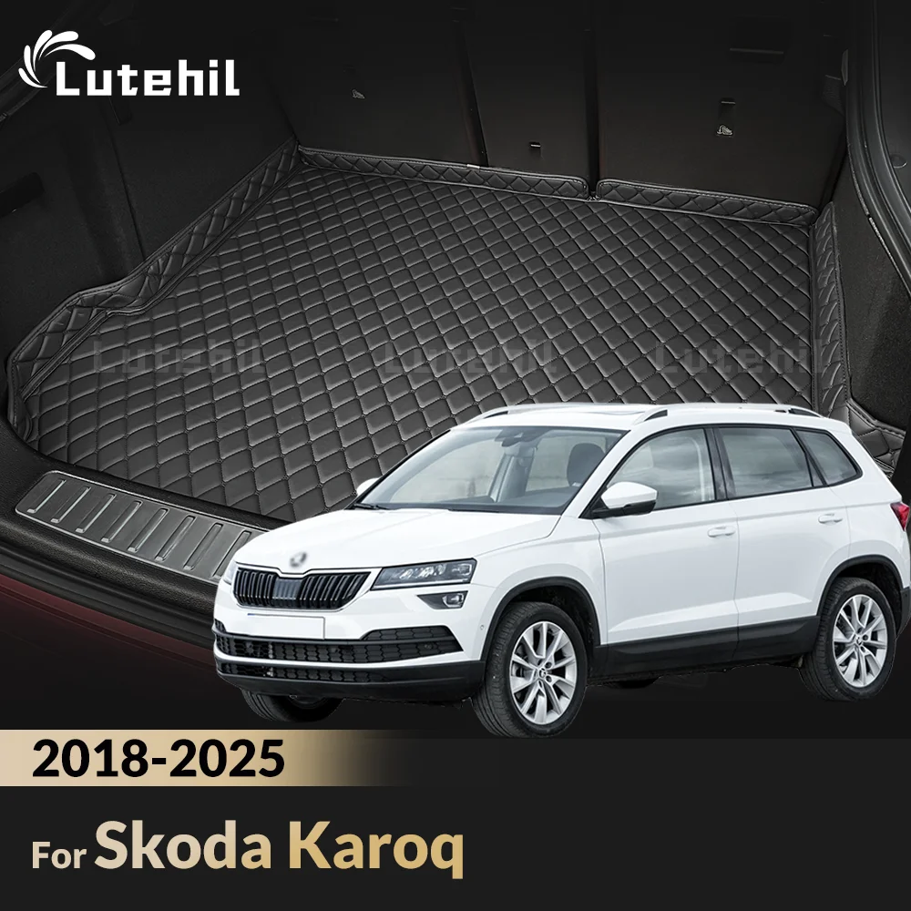 For Skoda Karoq 2018-2025 24 23 22 21 20 19 Lutehil Car Trunk Mat Car Accessories Auto Interior Decoration