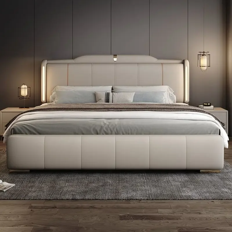 Luxury Italian Double Bed Frame 3 Drawers Master Bedroom Headboard Space Savng Storage Bed Craft European Cama Room Furniture