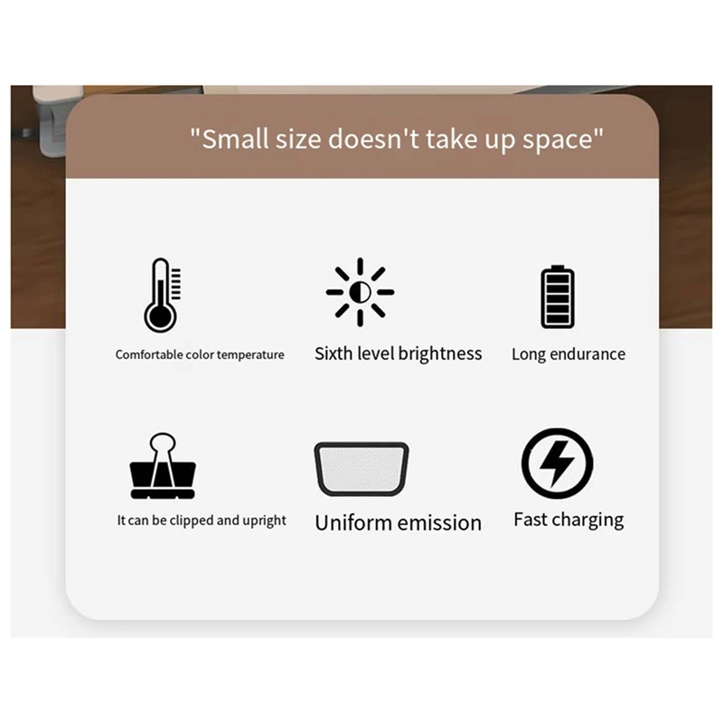 500mah Mini Reading Light Multifunctional Charging Student Dormitory Study Night Light Portable Clip Bookmark Light A-A50M