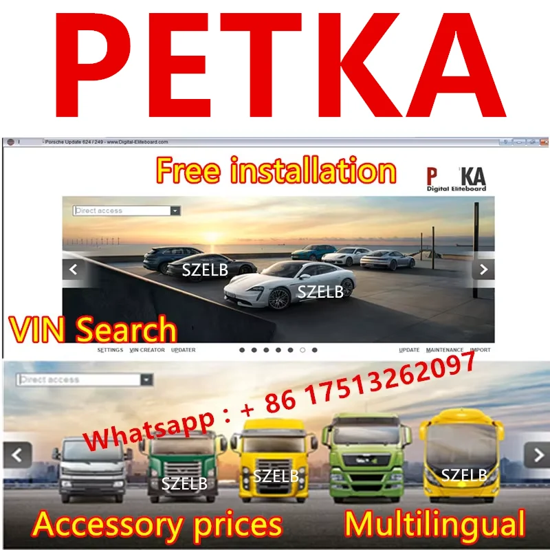 Latest 2025 PETKA Software Car Repair Software Group Vehicles Electronic Parts Catalog for A-udi for V-W SE/AT+SKO/DA ETKA