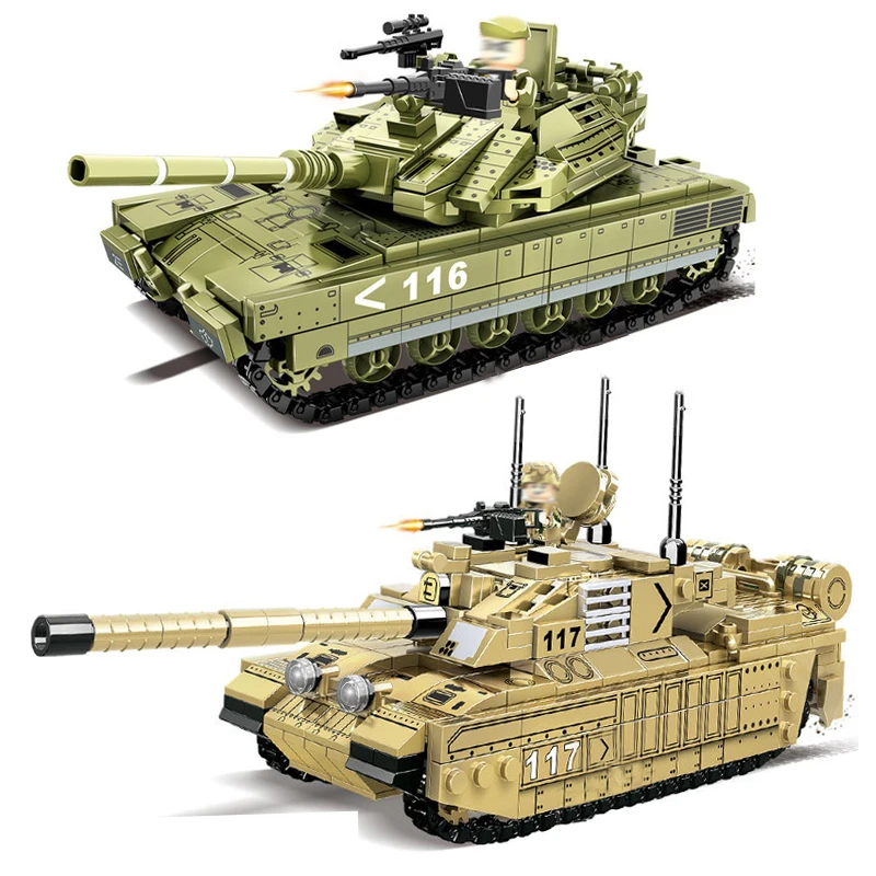 

Military Type MK-4 And Challenger 2 Tank Model Building Blocks WW2 Army Soldiers Weapon Educational Bricks Children Toys