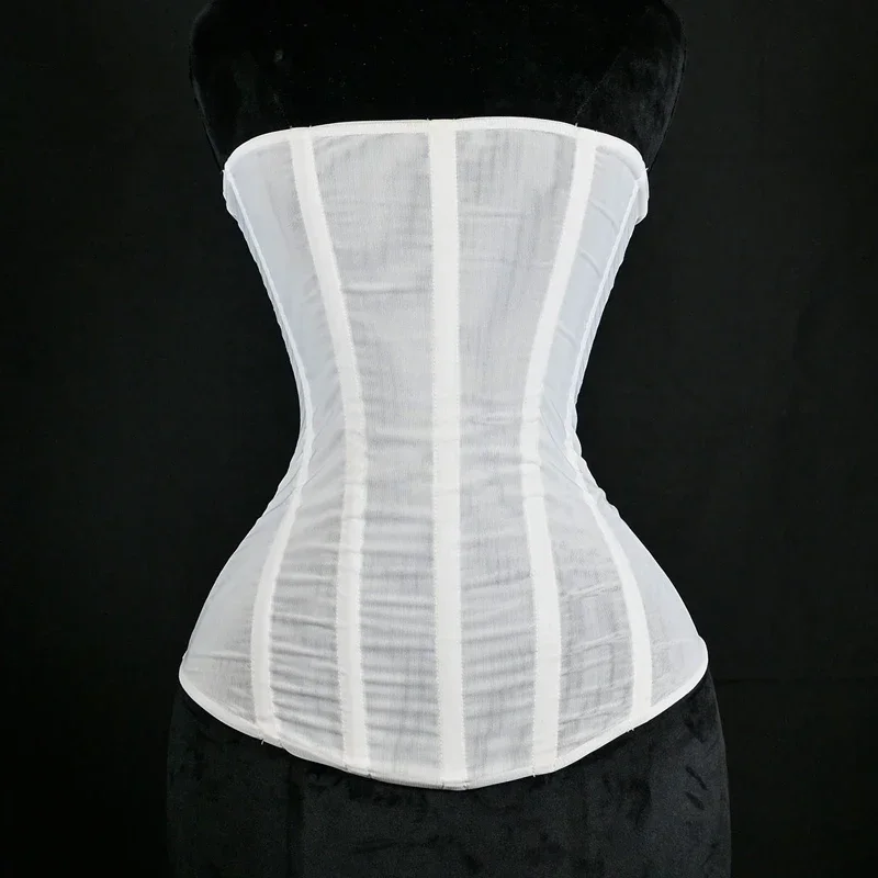 Fishbone Waist Corsets Women Crop Tops Breathable Mesh Overbust Bustier Top Sexy High Elasticity Seamless