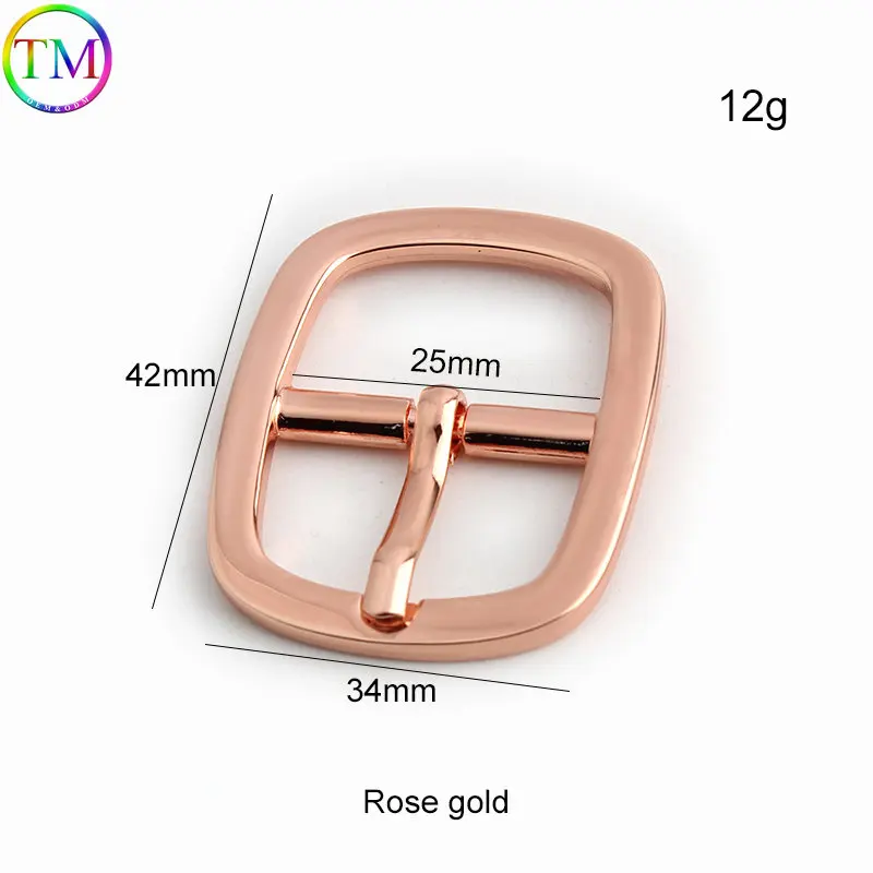 Hebillas de cinturón de Metal de oro rosa, hebilla de pasador de rodillo de correa deslizante ajustable, accesorios de cierre de bolsas Diy, 16mm, 20mm, 25mm, 32mm