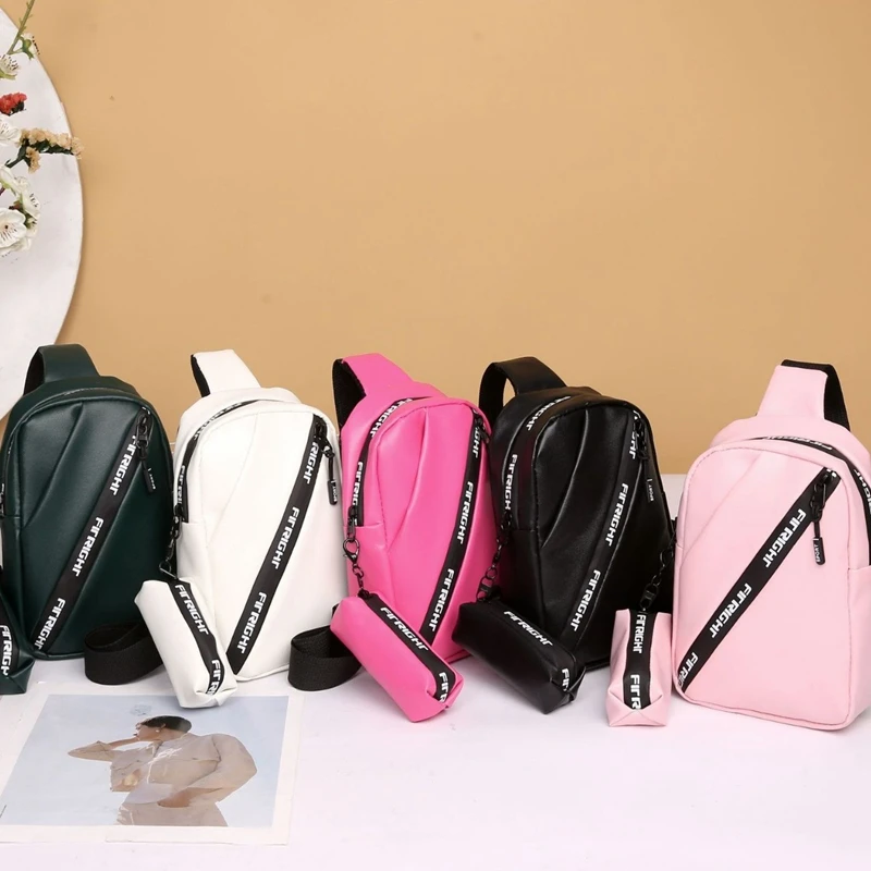 Damen Brusttaschen Mode Umhängetasche Leder Hüft taschen Multifunktion ale Taschen für Frauen Umhängetasche mit Anhänger Geldbörse