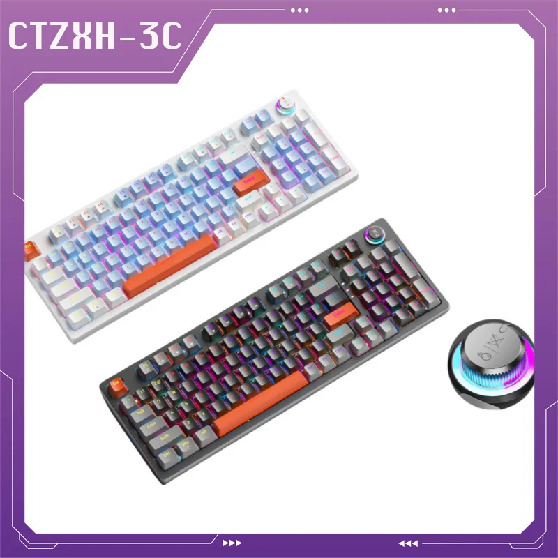 

Ka981 Dual Hot Plug Wired Mechanical Keyboard Computer Esports Game Office Rgb Mechanical Gamer Keyboard Shine Through Keycap