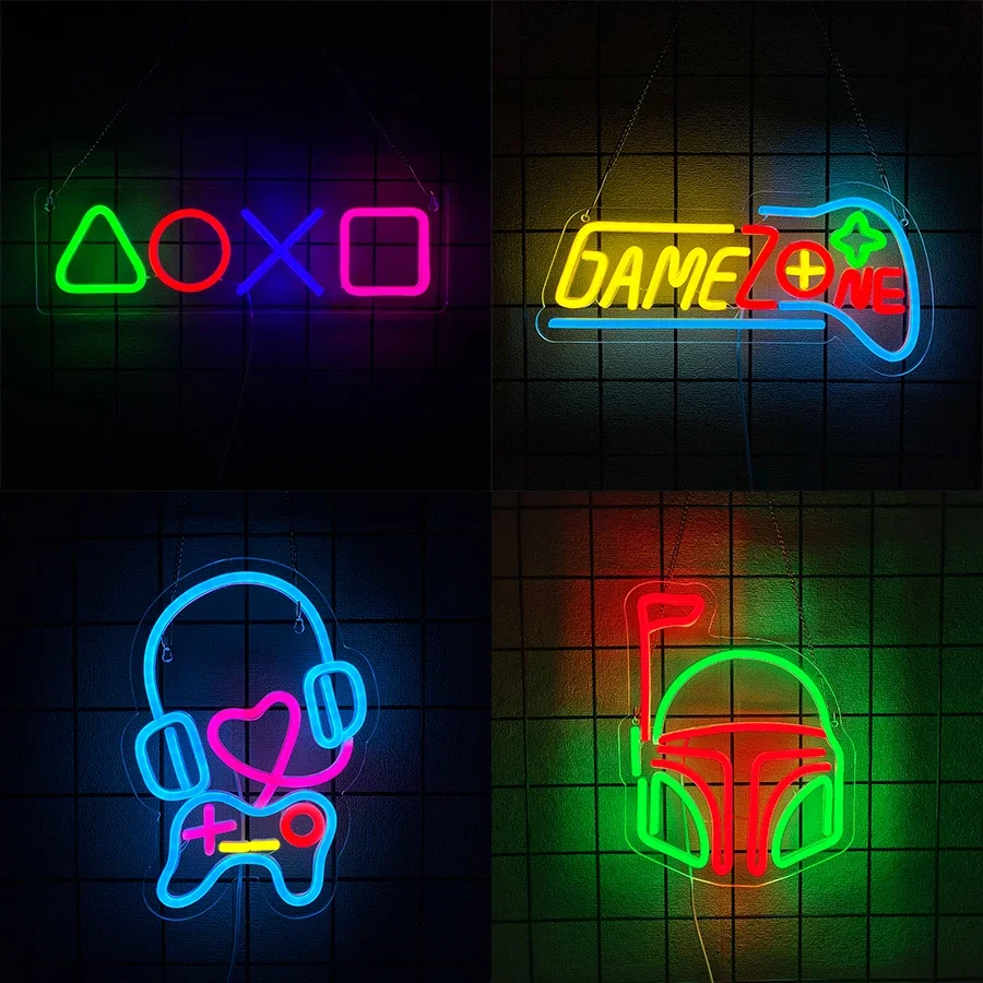 

Игровой свет, неоновая вывеска для декора стен, спальни, игровой комнаты, светодиодные вывески, подарки для геймеров, игровая зона, неоновые вывески для декора комнаты геймера
