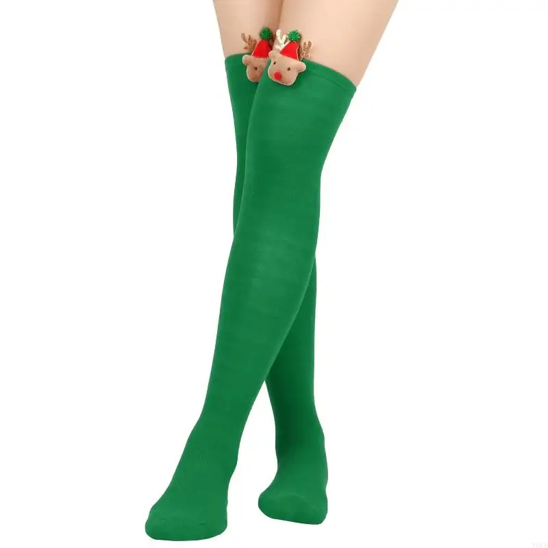 N0HE MULHMAS CARTO 3D PLUSH THIGH SOCKS HIGH MADEIRAS FIOSA LIDADOS