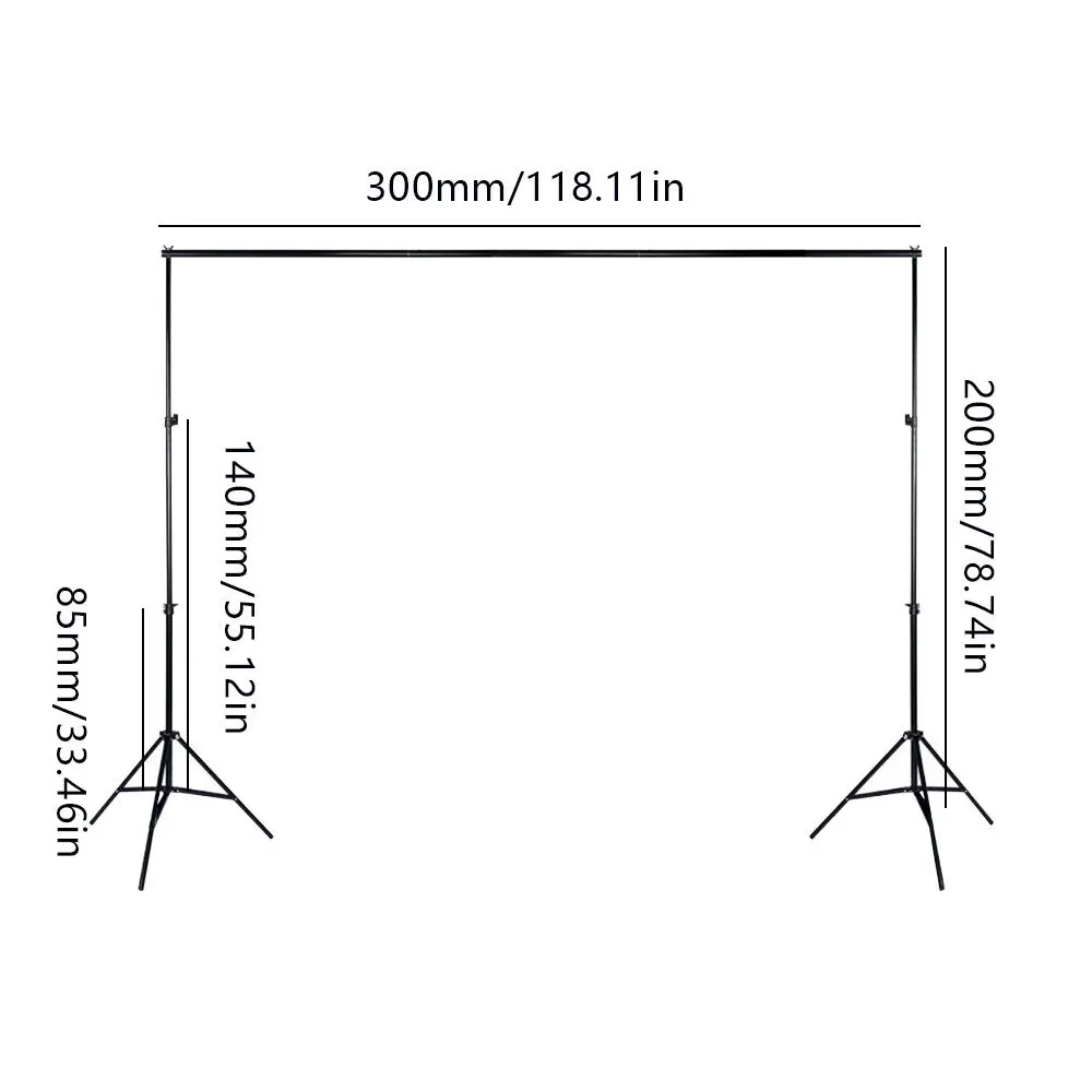 10ft Adjustable Background Support Stand Kit - Professional Photography Backdrop Crossbar System
