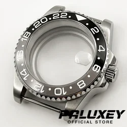 High-quality 40mm Diver Waterproof Black Gray GMT Steel Case Fit NH34 NH35 NH36 ETA2824 Movement Case Sapphire Glass Watch Box