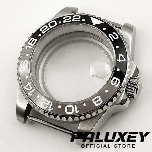 Imagen 1 del producto Caja de acero GMT negra y gris resistente al agua para buzo de 40mm de alta calidad compatible con NH34 NH35 NH36 ETA2824 caja de movimiento caja de reloj de cristal de zafiro