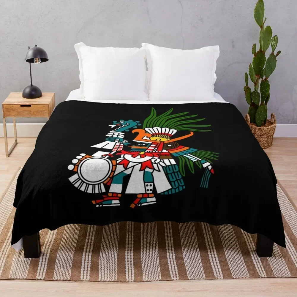 Aztec Deity Huitzilopochtli, “Turquoise Prince”, “Our Lord”, Codex Borbonicus. Throw Blanket Plaid Heavy Blankets