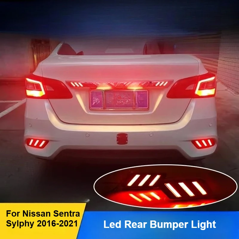 

Для Nissan Sentra Sylphy 2016 2017 2018 2019 2020 2021 отражатель заднего бампера светодиодный указатель поворота стоп-сигнал задний предупредительный световой сигнал