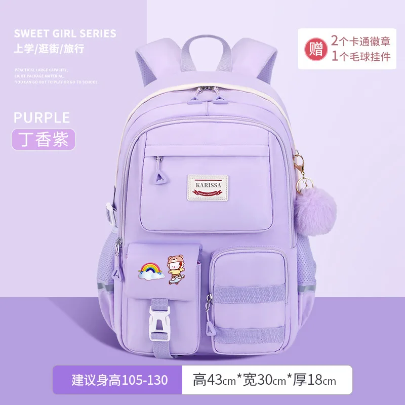 2025 Popular Cute Primary School Schoolbag Girls Children Backpack Anti-splashing Water Wear-resistant Large-capacity Backpack