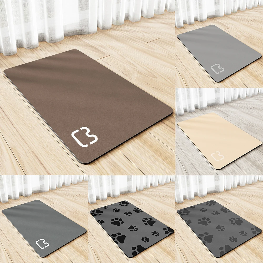 Pet Paw Prints Design Absorbent Non Slip Quick Dry Durable Mat For Kitchen Counter Sink Area Pet Feeding Station