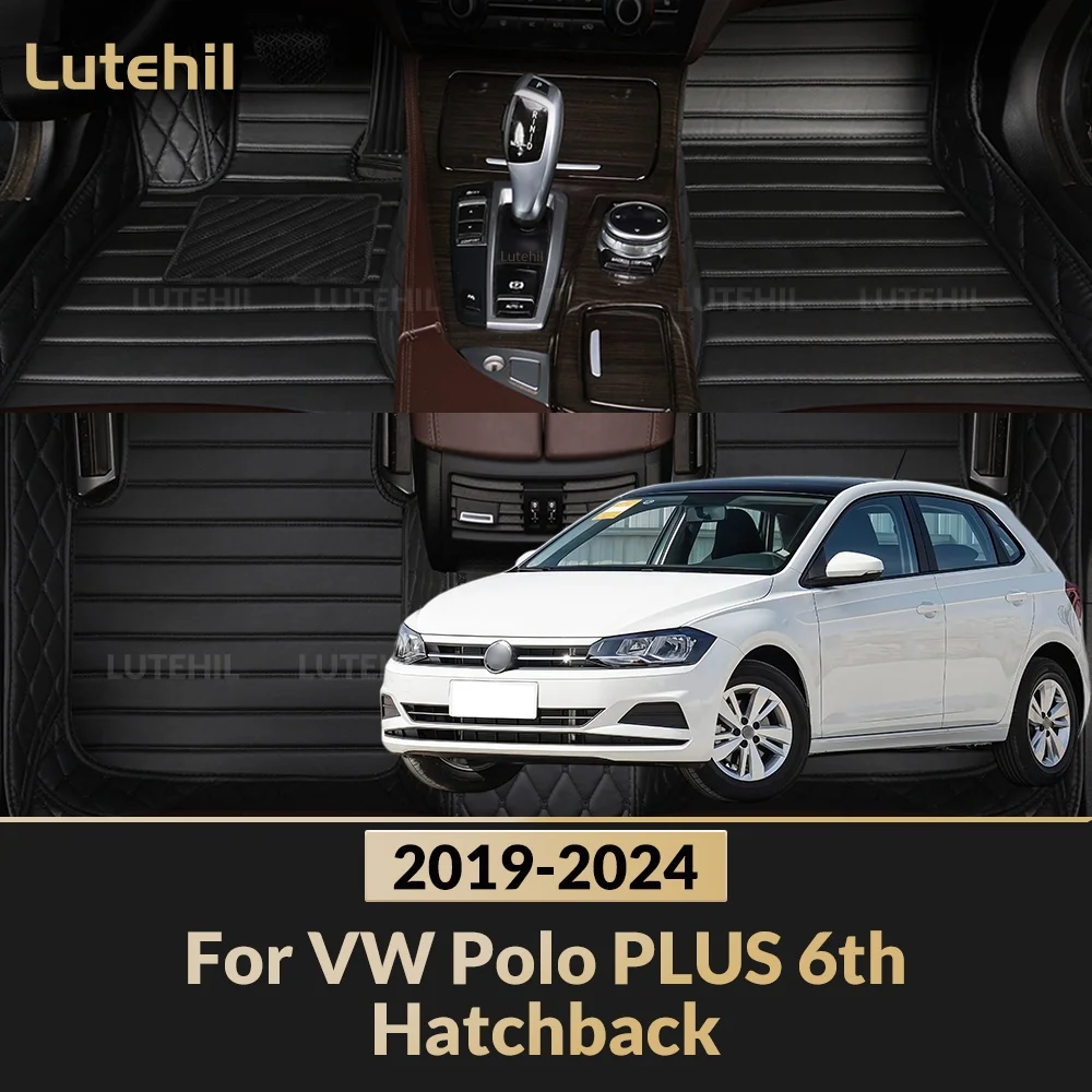 For VW Polo PLUS 6th Hatchback 2019-2024 Car Floor Mats All Weather Carpet Cover Floor Liners Interior Protector Accessories