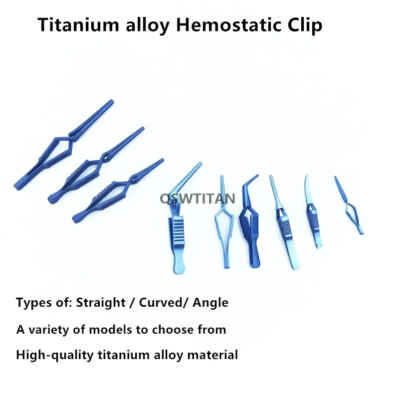 Titanium Atraumatic Tips Arterial vascular clamping clipper Straight/Cruved/Angle Jaw Ophthalmic Surgical Instruments