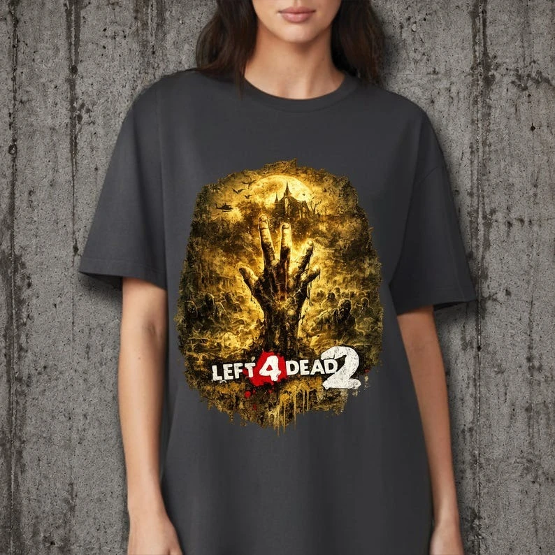 Left 4 Dead T-shirt Oversized Unisex for Men Women Cotton Tee Shirt Clothes Streetwear Trendy Cotton Fashion Fashion Hip Hop tee