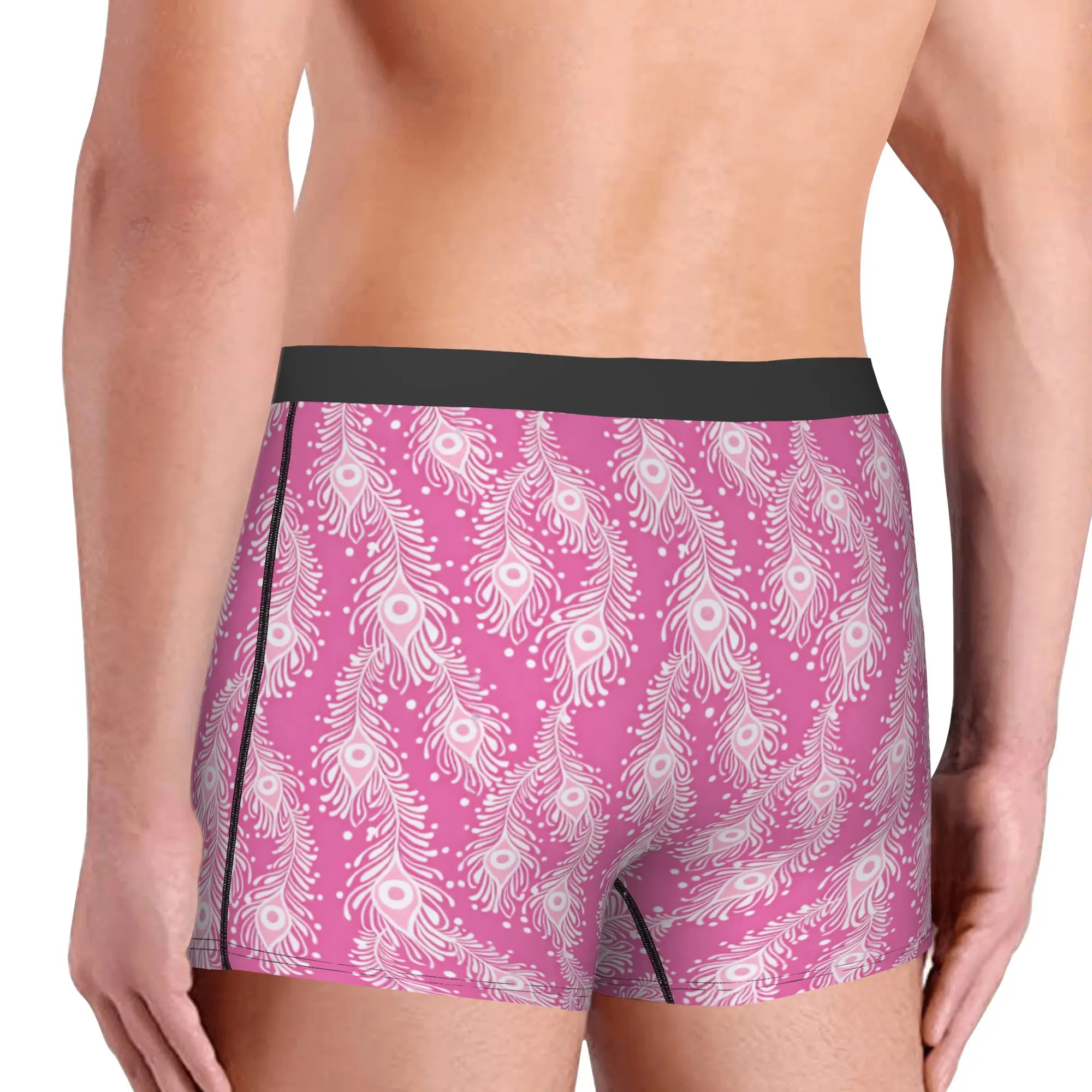 Peacock Feathers Seamless Pattern Boxer Shorts For Men 3D Printed  Underwear Panties Briefs Breathable Underpants