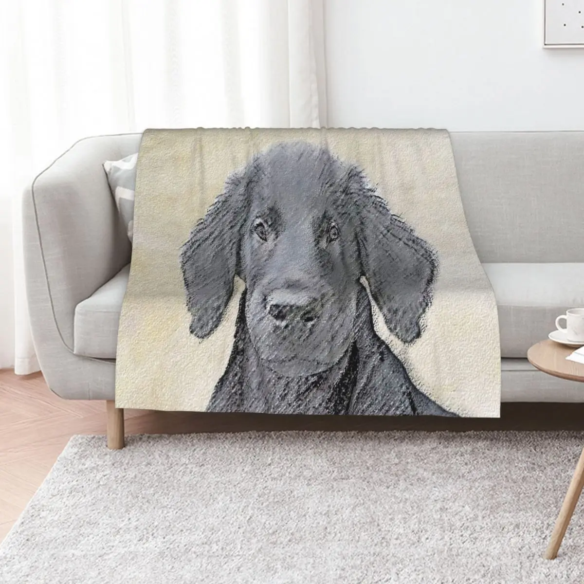Flat-Coated Retriever Throw Blanket Decorative Throw Flannel Luxury Winter beds Plaid on the sofa Luxury Throw Blankets