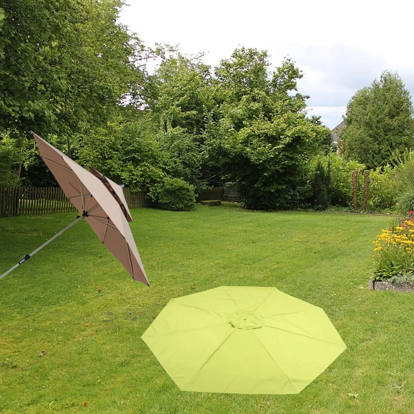 

Waterproof Backyard Umbrella Replacement Canopy Portable Outdoor Polyester Patio Travel
