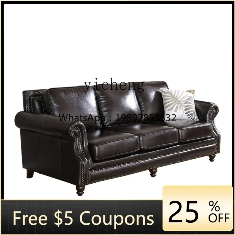 

ZF Simple Classic Contact Surface Leather Sofa Living Room Furniture Full Leather