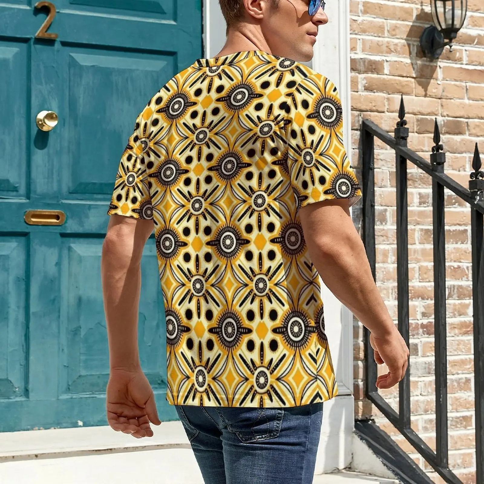 African  Fula Tribal Heritage T-Shirt For Men Design O Neck T-Shirts Premium Fashion Clothes Short Sleeve Awesome Oversized Tees