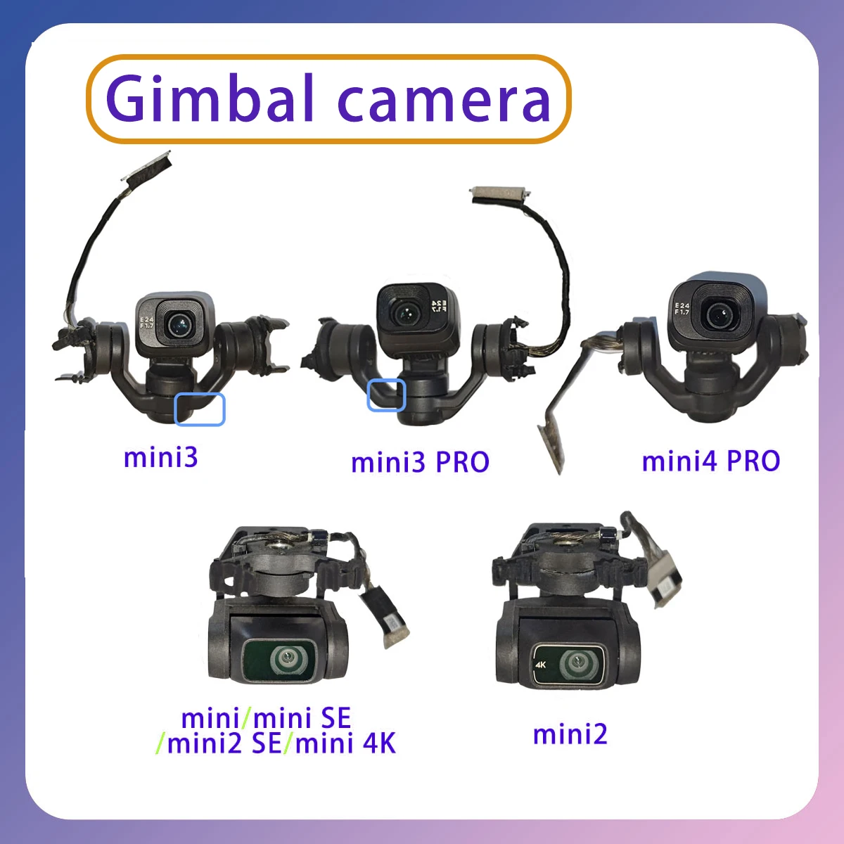 

Original Mini3/3pro/4pro drone gimbal camera with clear shooting, suitable for DJI Mini series aircraft maintenance accessories